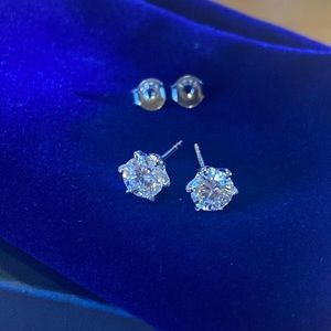 Diamond Stud Earring .5 CT Color VVSI1  S925 Sterling Made in USA